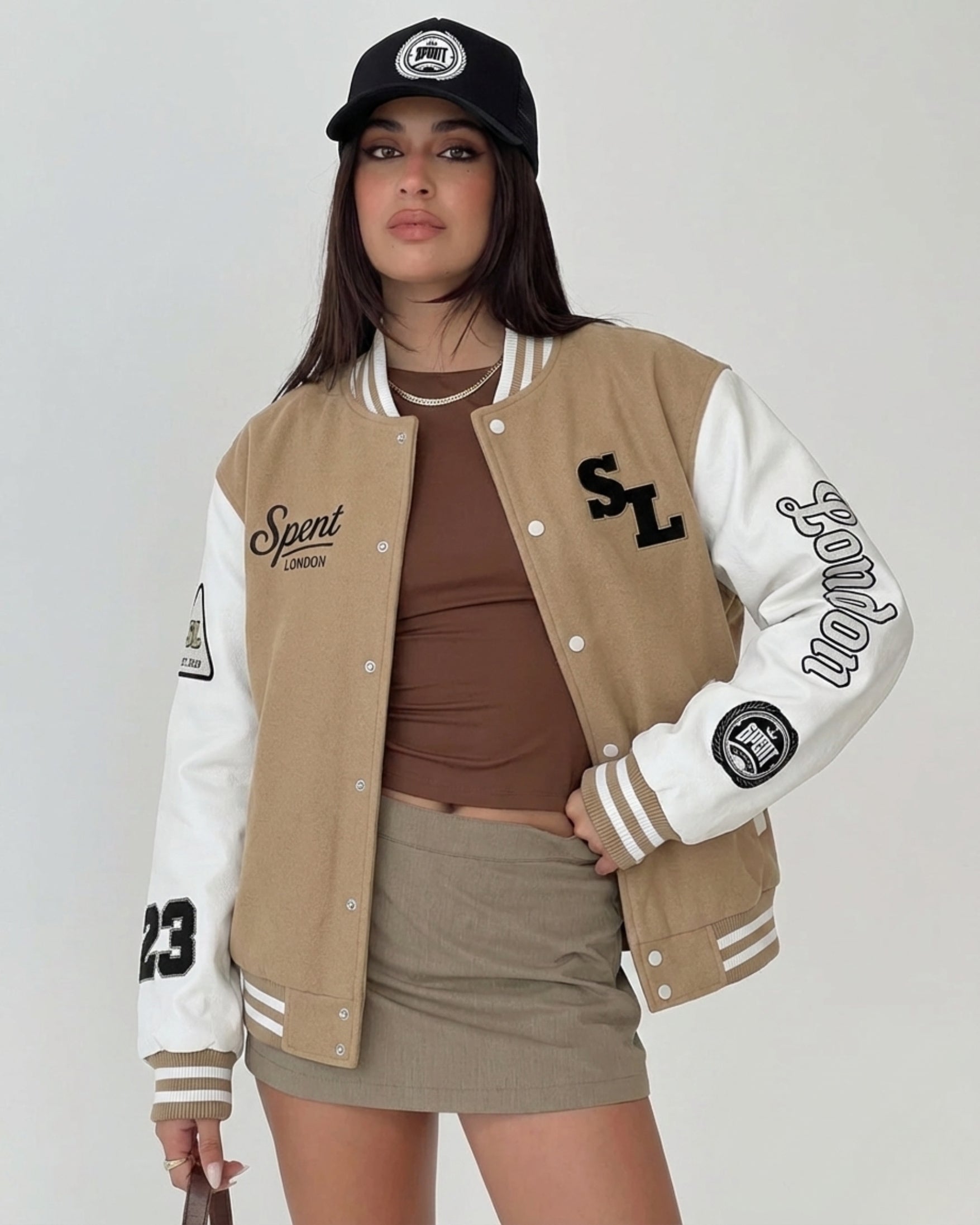 Soft Wool Varsity Bomber Jacket