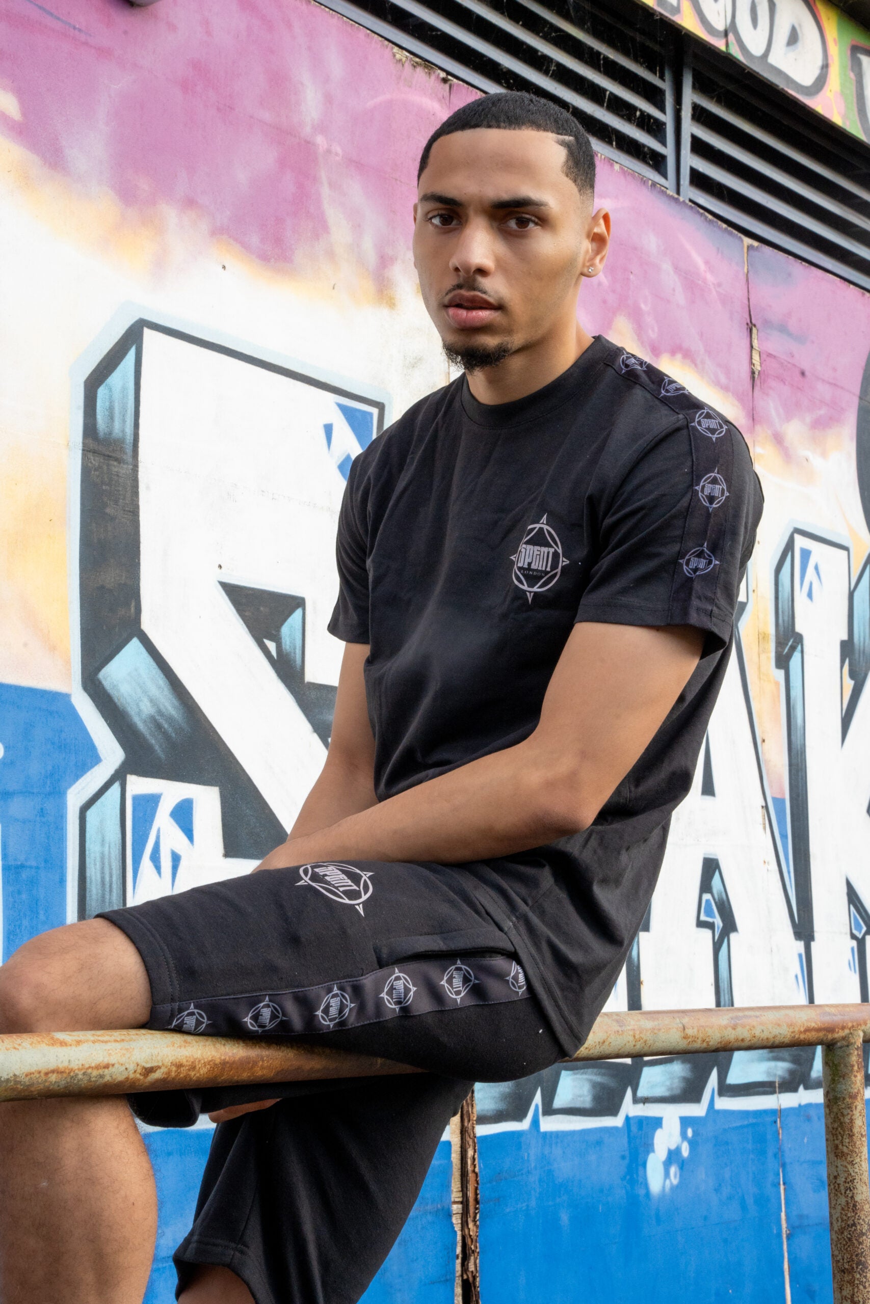 Black Sublimated T-Shirt & Shorts Set