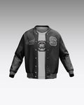 Luxury Leather Black Varsity Jacket 1P
