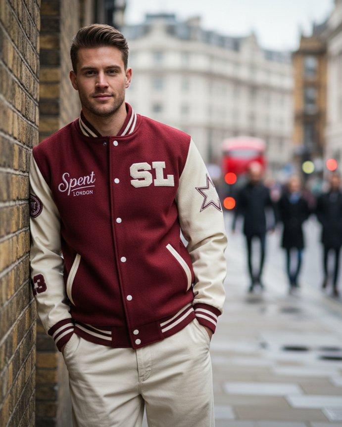 Soft Varisty Jacket with Badges 1P