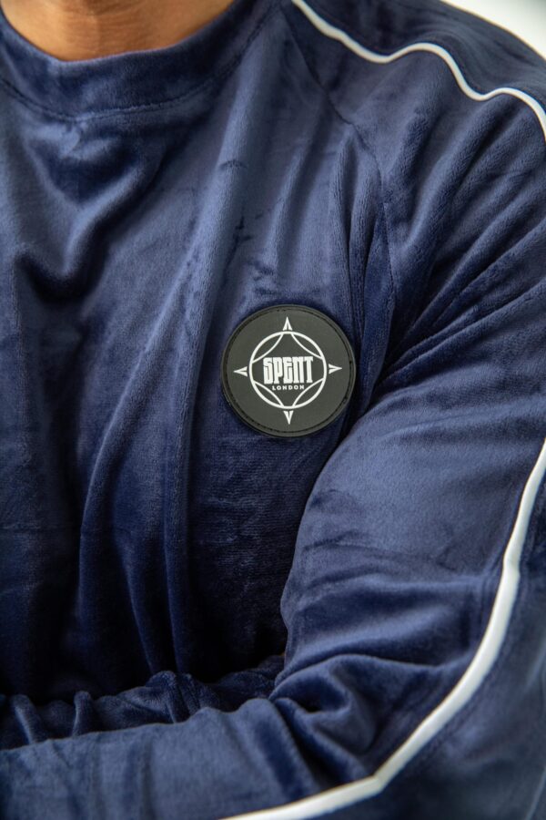 6F0A7385-min-scaled-1 Stylish Blue Velour Track Top |1-Piece